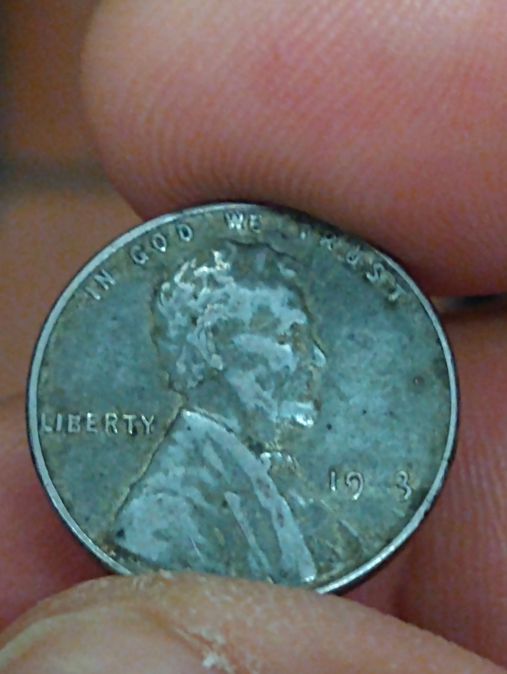 1943 Steel Penny - Missing "Ghost" 4 - Error